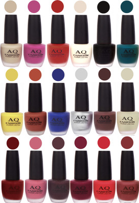 

AQ Fashion Velvet Matte Nail Polish 18 Pcs Combo Set No. 81136 Multicolor(Pack of 18)