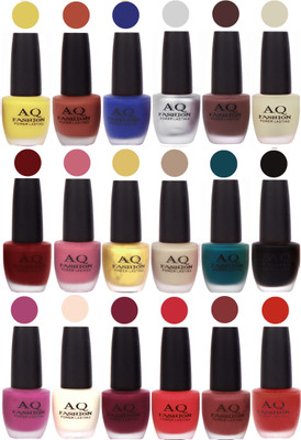 

AQ Fashion Velvet Matte Nail Polish 18 Pcs Combo Set No. 81167 Multicolor(Pack of 18)