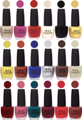 

AQ Fashion Velvet Matte Nail Polish 18 Pcs Combo Set No. 81134 Multicolor(Pack of 18)