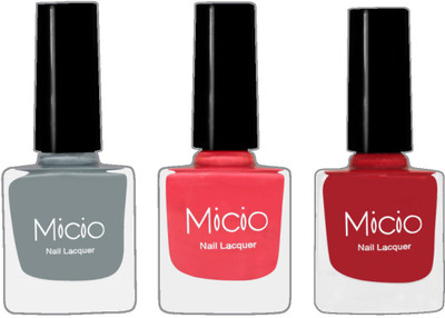 

Micio Luxurious Collection of Glossy Nail Lacquer (Ash Grey, Bubbly Pink, Vixenwine)(Pack of 3)