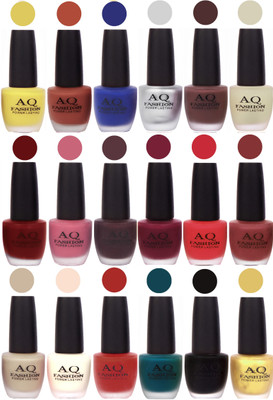 

AQ Fashion Velvet Matte Nail Polish 18 Pcs Combo Set No. 81147 Multicolor(Pack of 18)