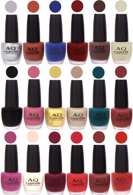 

AQ Fashion Velvet Matte Nail Polish 18 Pcs Combo Set No. 81173 Multicolor(Pack of 18)