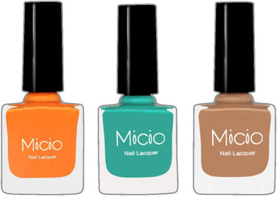 

Micio Luxurious Collection of Glossy Nail Lacquer (Peaches&cream, Typicalteal, Sandstorm brown)(Pack of 3)
