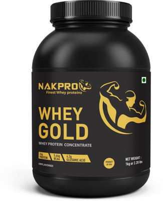 

Nakpro Gold Whey Protein Concentrate 80% (Raw, Pure, asitis, Unflavored USA made) - 1 kg Whey Protein(1.0 kg, Unflavored)
