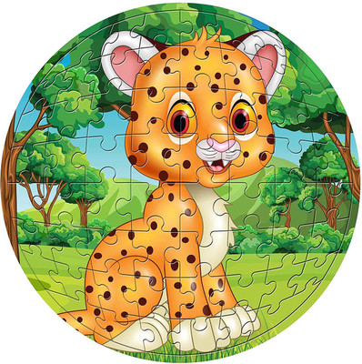 

Pola Puzzles Cheetah Circular 60 Pieces Jigsaw Puzzles or Floor Puzzles Size: 29 CM X 29 CM, Age 5+ Years and Above(60 Pieces)