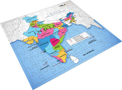 

Pola Puzzles India Map 100 Pieces Jigsaw Puzzles or Floor Puzzles Size: 36 CM X 34 CM, Age 5+ Years and Above(100 Pieces)