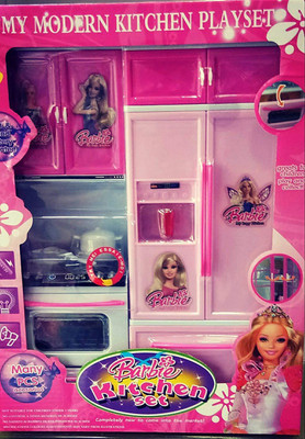 

rgb group Battery Operated Barbie Kitchen Set for Kids 3+ ( Pink)
