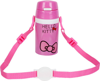 

WonderKart 210 ML Cartoon Printed Double Layer Stainless Steel Kids Sipper/Water Bottle with Neck Strap - Pink(Pink)