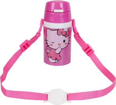 

WonderKart 210 ML Cartoon Printed Double Layer Stainless Steel Kids Sipper/Water Bottle with Neck Strap - Pink(Pink)