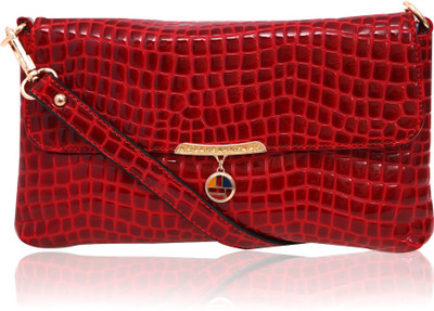 Quickk Women Evening/Party Maroon Leatherette Sling Bag