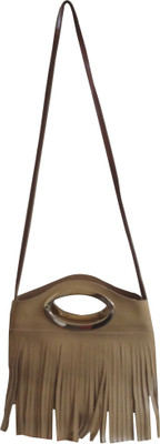 

Hims Women Casual Khaki PU Sling Bag