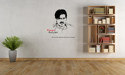 PEACOCKRIDE 60 cm Pawan Kalyan Self Adhesive Sticker(Pack of 1)