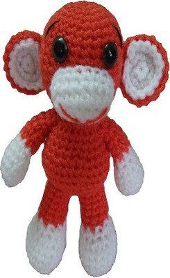 

crochet artwork monkey - 8 inch(Orange)