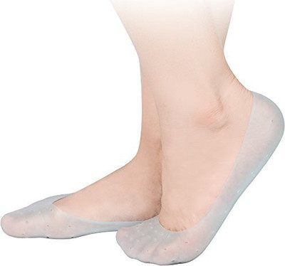

Smile4u Anti Crack Full Length Silicone Foot Protector Moisturizing Socks Heel Support (, White
