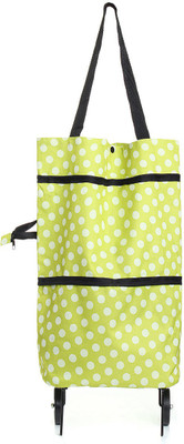 

LS Letsshop Styler Portable 2 In 1 Shopping Trolley Bag With Foldable Wheels Basket To Shop Grocery, Vegetables For Women Grocery Bag(Green)