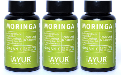 

iAYUR Moringa Extract (Pack of 3) 100% Potent, Pure & Safe 500 Mg(180 No)