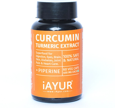 

iAYUR Curcumin Turmeric Extract With Piperine - 95% Total Curcuminoids(400 mg)