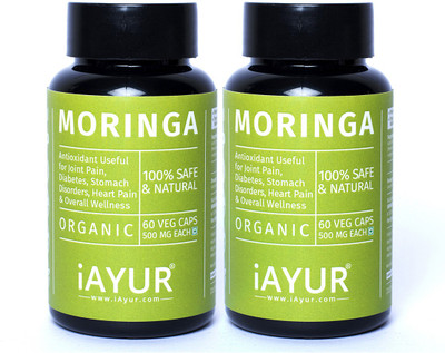 

iAYUR Moringa Extract (Pack of 2) 100% Potent, Pure & Safe 500 Mg(120 No)