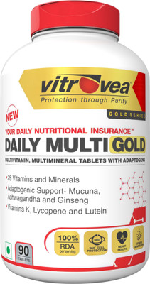 

Vitrovea DAILY-MULTI GOLD Multivitamin-mineral complex with Adaptogens and Antioxidants(90 No)