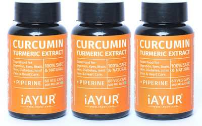 

iAYUR Curcumin (95% Curcuminoids) (Pack of 3) with 10 Mg Piperine 400 Mg(180 No)