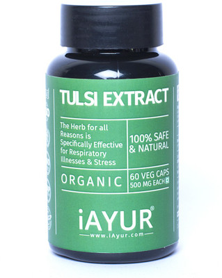 

iAYUR Organic Tulsi Extract Tested & Certified 100% Potent, Pure & Safe - 500 Mg Extract(60 No)