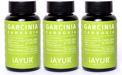 

iAYUR Garcinia Cambogia Extract 60% HCA (Pack of 3) 800 Mg Serving(180 No)