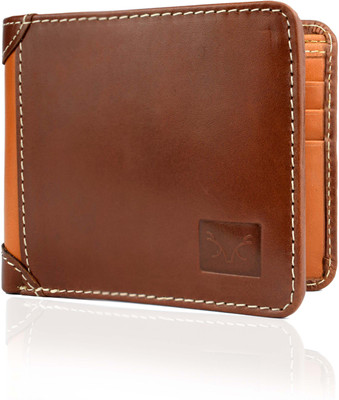 

AL FASCINO Men Brown Genuine Leather Wallet(6 Card Slots), Brown-tan