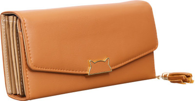 

Cidky Women Tan Artificial Leather Wrist Wallet(4 Card Slots), Tredy tan