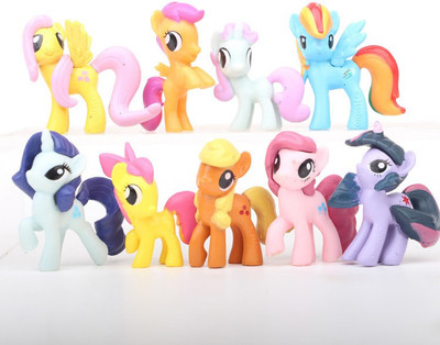 

imodish My Little Pony Set Of 9 Pcs. Twilight Sparkle, Fluttershy, Rarity, Rainbow Dash, Pinkie Pie, Scootaloo, Sweetie Belle 4-6 Action Figure(Multicolor)