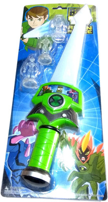 

OM Nawani Ben 10 Sword-Lightning Toy for Kids-with Three Tiny Action Figures from Alien Force (Green)(Green)
