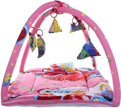 

Aayat Kids New Arrival Soft Baby Kick and Play Gym with Mosquito Net and Baby Bedding Set X8 Durable Qualitied Crib(Fabric, Multicolor)