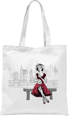 

Rawbags Rawbags'Cute lady'-White tote bag Multipurpose Bag(White, 5 L)