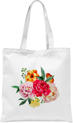 

Rawbags Rawbags'Roses'-White tote bag Multipurpose Bag(White, 5 L)