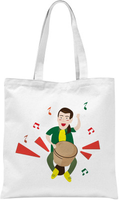 

Rawbags Rawbags'Solo Playing Drums'-White tote bag Multipurpose Bag(White, 5 L)