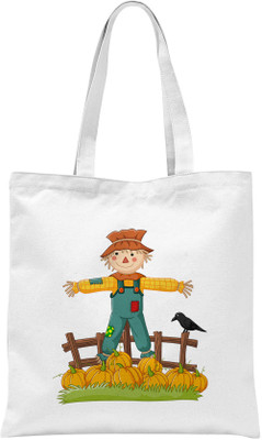 Rawbags Rawbags'Garden Scary Doll'-White tote bag (Nursery/Play School) Multipurpose Bag(White, 5 L)