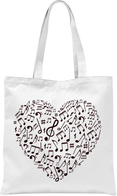 

Rawbags Rawbags'Musical Heartin'-White tote bag Multipurpose Bag(White, 5 L)