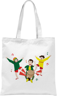 

Rawbags Rawbags'Playing Drums'-White tote bag (Nursery/Play School) Multipurpose Bag(White, 5 L)