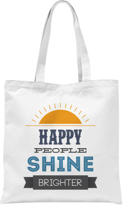 

Rawbags Rawbags'Happy people Shine Brighter'-White tote bag Multipurpose Bag(White, 5 L)