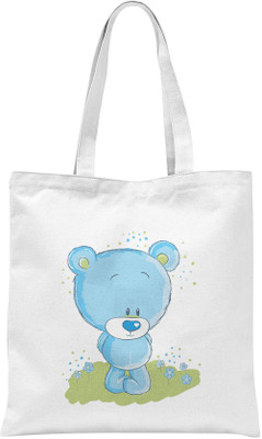 

Rawbags Rawbags'Blue Teddy'-White tote bag (Nursery/Play School) Multipurpose Bag(White, 5 L)