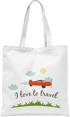 

Rawbags Rawbags'I Love to Travel'-White tote bag Multipurpose Bag(White, 5 L)