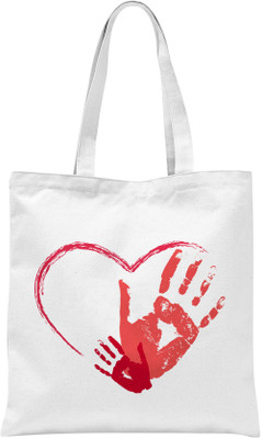 

Rawbags Rawbags'Heartin with bloody hands'-White tote bag (Nursery/Play School) Multipurpose Bag(White, 5 L)