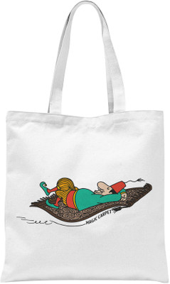 

Rawbags Rawbags'Flying carpet'-White tote bag (Nursery/Play School) Multipurpose Bag(White, 5 L)