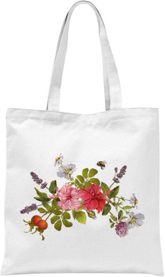 

Rawbags Rawbags'Flower'-White tote bag Multipurpose Bag(White, 5 L)