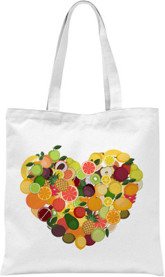

Rawbags Rawbags'Heartin Fruits'-White tote bag Multipurpose Bag(White, 5 L)