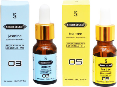 

SHEER SECRET 2 AROMATHERAPY JASMINE ESSENTIAL OIL 15ML AND TEA TREE ESSENTIAL OIL 15ML(30 ml)