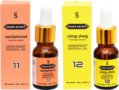 

SHEER SECRET 2 AROMATHERAPY SANDALWOOD ESSENTIAL OIL 15ML AND YLANG YLANG ESSENTIAL OIL 15ML(30 ml)