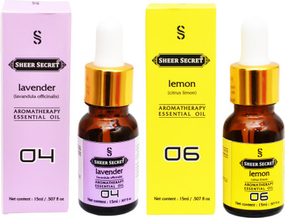 

SHEER SECRET 2 AROMATHERAPY LAVENDER ESSENTIAL OIL 15ML AND LEMON ESSENTIAL OIL 15ML(30 ml)