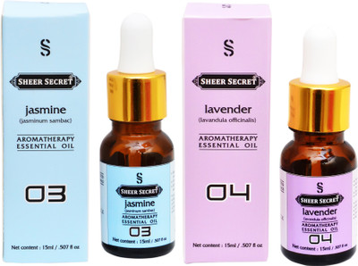 

SHEER SECRET 2 AROMATHERAPY JASMINE ESSENTIAL OIL 15ML AND LAVENDER ESSENTIAL OIL 15ML(30 ml)