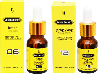 

SHEER SECRET 2 AROMATHERAPY LEMON ESSENTIAL OIL 15ML AND YLANG YLANG ESSENTIAL OIL 15ML(30 ml)