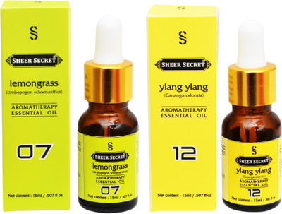 

SHEER SECRET 2 AROMATHERAPY LEMONGRASS ESSENTIAL OIL 15ML AND YLANG YLANG ESSENTIAL OIL 15ML(30 ml)
